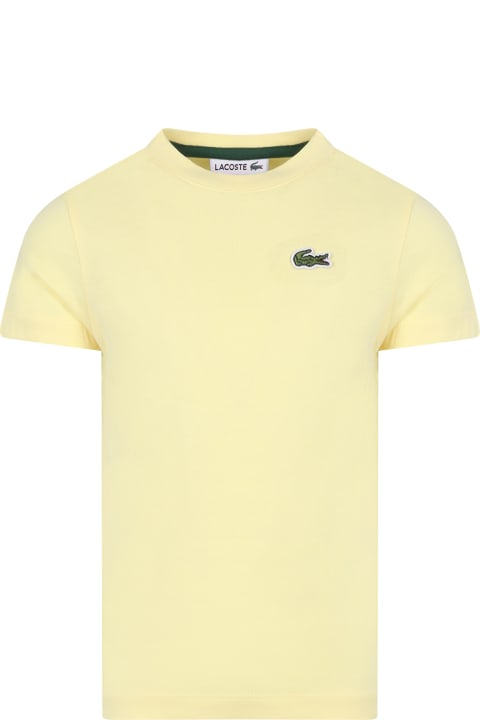 Lacoste for Kids Lacoste Yellow T-shirt For Boy With Crocodile