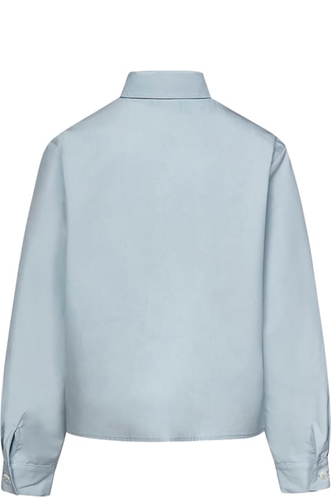 Fendi Shirts for Girls Fendi Light Blue Shirt With Ruffles And Ff Motif