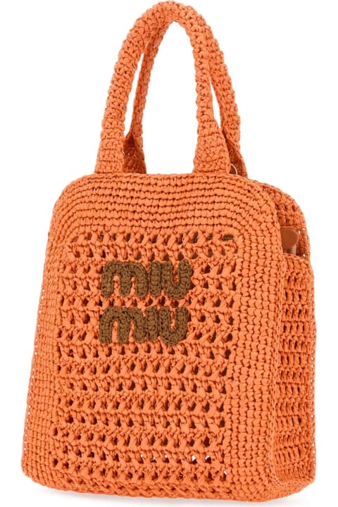 Totes for Women Miu Miu Orange Crochet Handbag