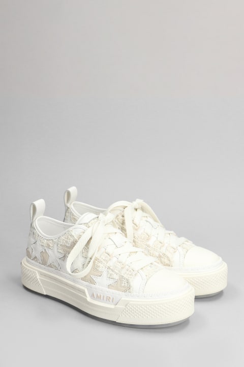Shoes for Women AMIRI Stars Court Low Sneakers In Beige Cotton