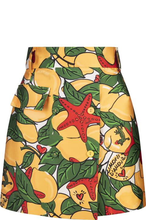 Alessandro Enriquez Skirts for Women Alessandro Enriquez Short Skirt With Lemons Print