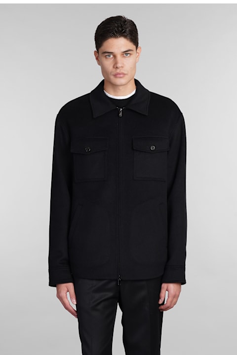 Theory معاطف وجواكت لـ القسم الرجالي Theory Casual Jacket In Black Wool