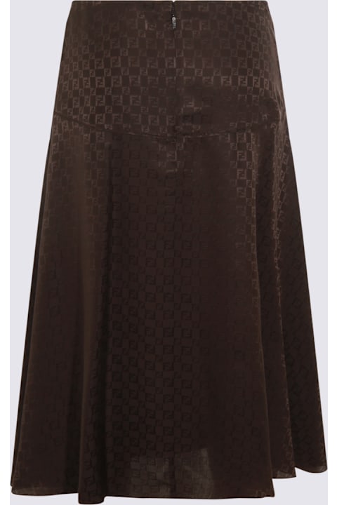 أدوات منزلية Fendi Brown Silk Skirt