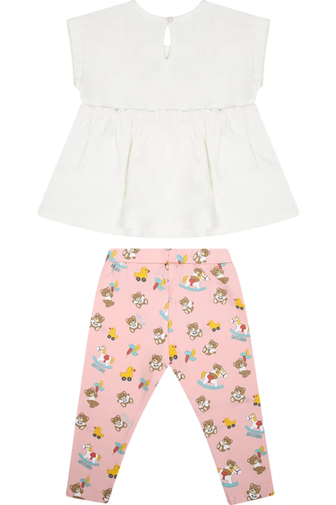 Moschino for Kids Moschino Multicolor Set For Baby Girl With Teddy Bear And Ducks