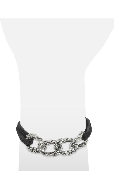 Leather Bracelet W/links