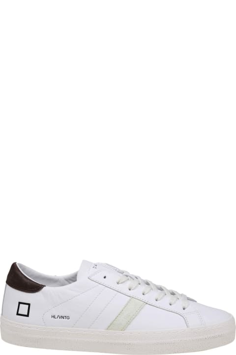 Shoes for Men D.A.T.E. Hill Low Vintage Sneakers In White/brown Leather
