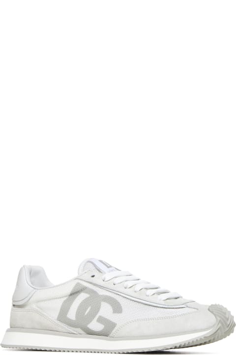Homeware Dolce & Gabbana Two-tone Suede And Mesh Dg Aria Sneakers
