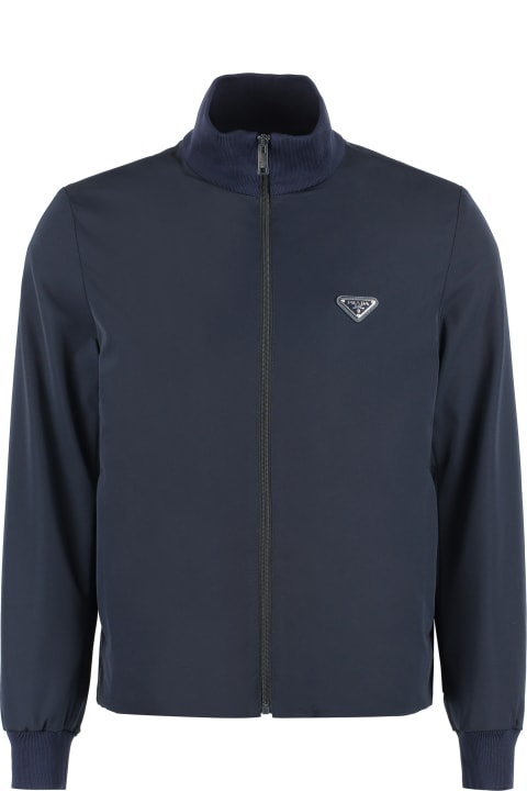 Coats & Jackets Sale for Men Prada Triangle Logo Plaque High-collar Jacket