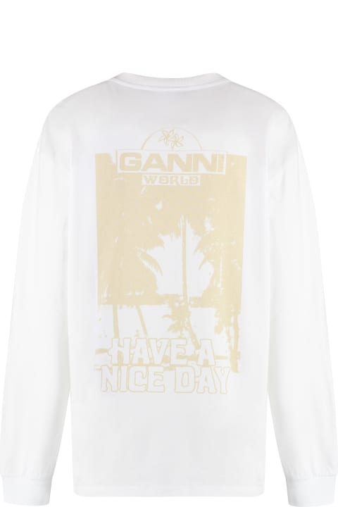 Ganni Fleeces & Tracksuits for Women Ganni Long Sleeve Cotton T-shirt