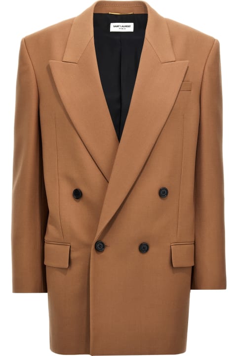 Saint Laurent Coats & Jackets for Women Saint Laurent Gabardine Double-breasted Blazer