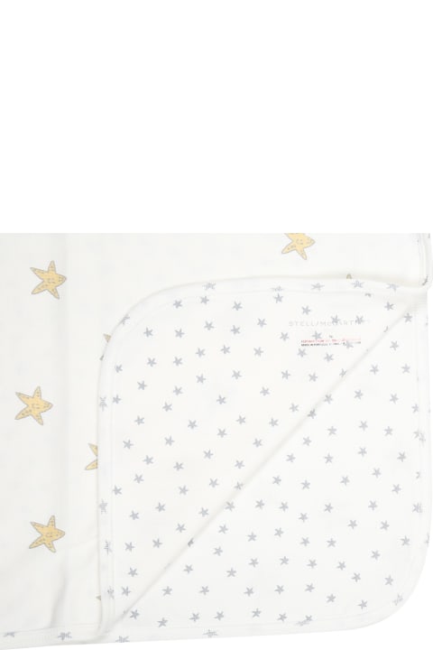 Stella McCartney Kids Accessories & Gifts for Baby Girls Stella McCartney Kids Ivory Blanket For Babykids With Starfish