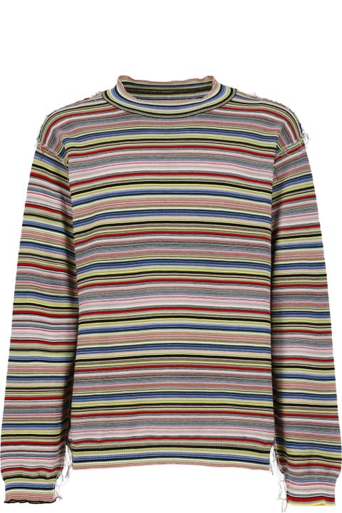 Maison Margiela Sweaters for Men Maison Margiela Striped Knitted Long-sleeved T-shirt