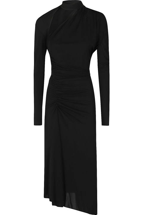 Fashion for Women Victoria Beckham Slash-neck Ruched Midi Dress