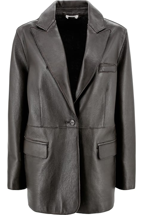 Parosh Coats & Jackets for Women Parosh Single-breasted Leather Blazer