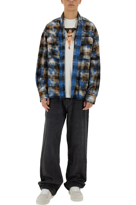 Palm Angels قمصان لـ القسم الرجالي Palm Angels Plaid Shirt