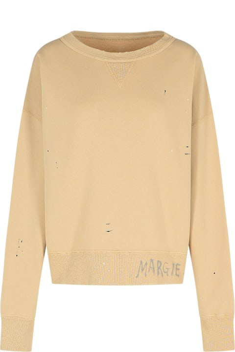 Sweaters for Women Maison Margiela Beige Cotton Sweatshirt