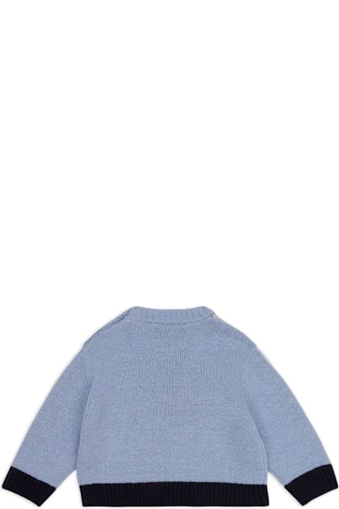 Topwear for Baby Girls Etro Blue Sweater With Etro Pegasus Logo