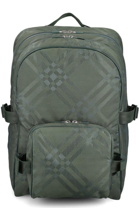 Bags for Men Burberry Checked Jacquard Zipped Backpack
