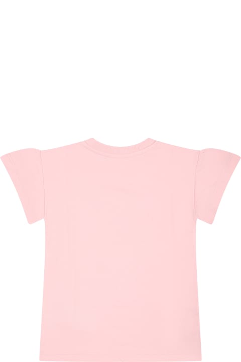 Moschino for Kids Moschino Pink Dress For Baby Girl With Teddy Bear And Logo