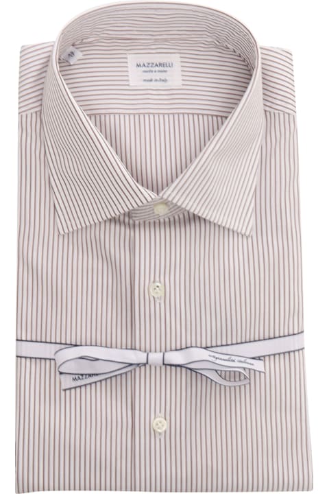 Mazzarelli قمصان لـ القسم الرجالي Mazzarelli Striped Cotton Shirt