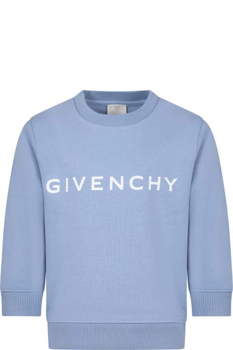Givenchy Sale for Kids Givenchy Light Blue Sweatshirt For Boy With Logo
