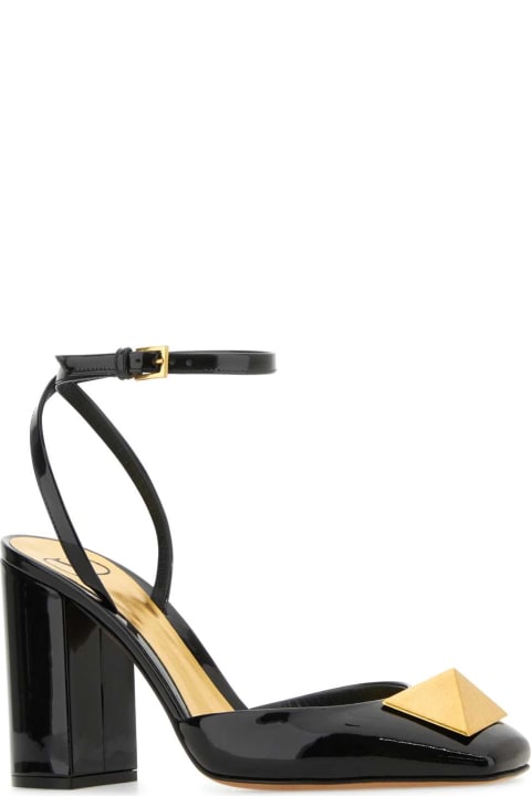 High-Heeled Shoes for Women Valentino Garavani Black Leather One Stud Pumps