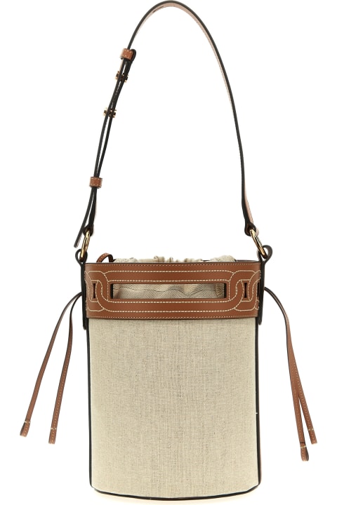 Tod's for Women Tod's Leather Canvas Bucket Bag