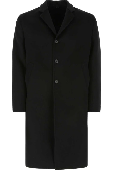 Clothing for Men Prada Black Wool Blend Coat