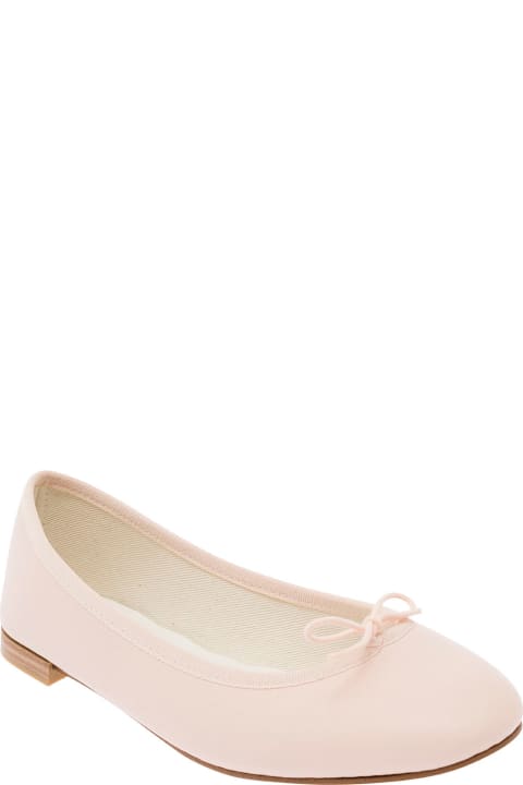 Flat Shoes for Women Repetto 'cendrillon' Pink Ballet Flats With Bow Detail In Smooth Leather Woman