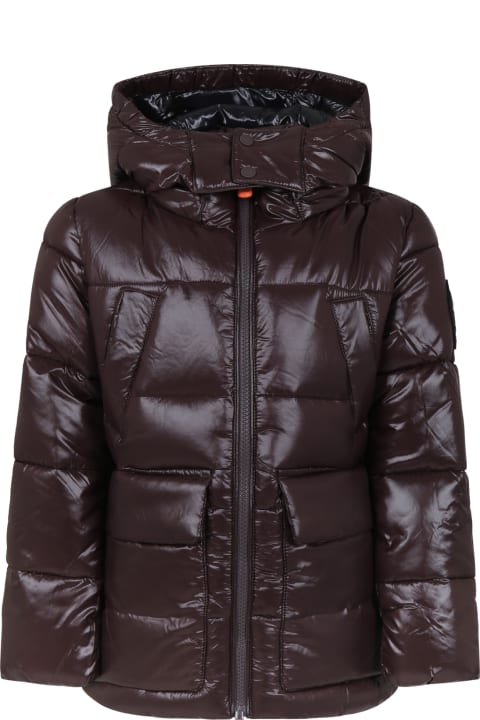 Homeware Save the Duck Brown Jacket For Boy With Logo