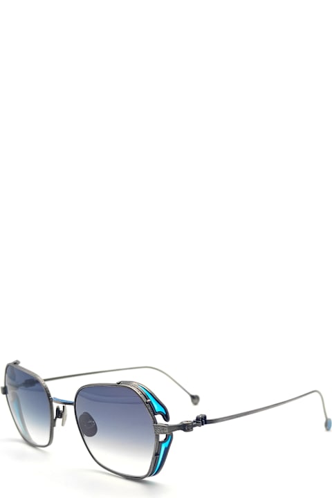 Matsuda Eyewear for Men Matsuda M3153 - Antique Silver / Blue Grey Gradient Sunglasses