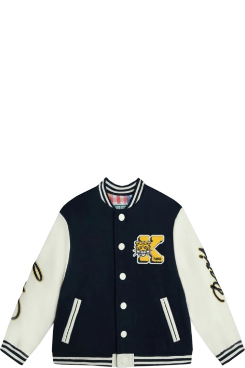 Kenzo Kids Coats & Jackets for Boys Kenzo Kids Bi-material Bomber Jacket Embroidered "campus"