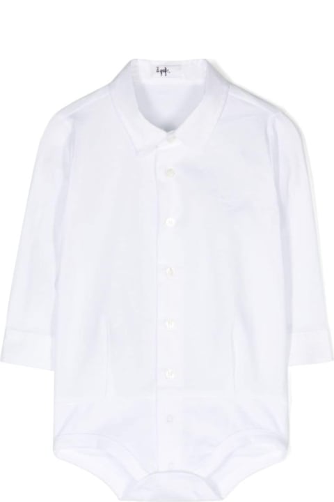 ベビーボーイズ Il Gufoのシャツ Il Gufo White Romper With Buttons In Stretch Cotton Baby