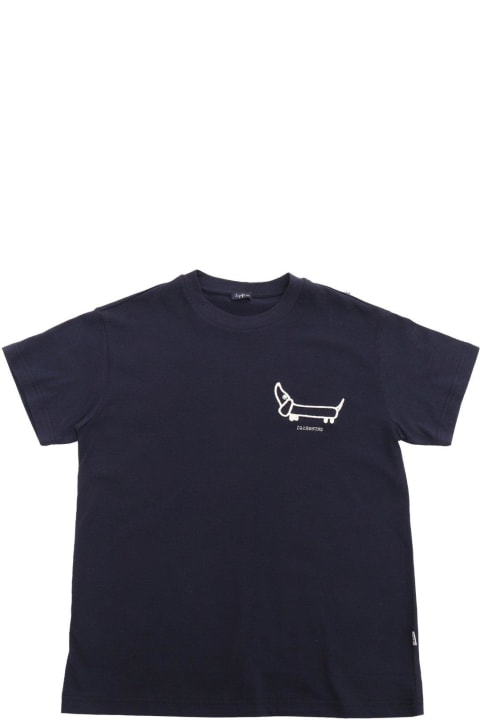 Il Gufo for Kids Il Gufo L Gufo Dachshund-embroidered Crewneck T-shirt
