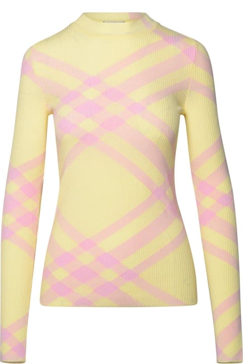 Sweaters for Women Burberry Check-pattern Ribbed-knit Crewneck Jumper