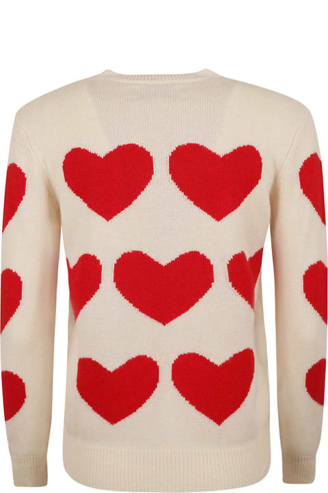 ウィメンズ MC2 Saint Barthのニットウェア MC2 Saint Barth Heart Motif Embroidered Trim Sweater