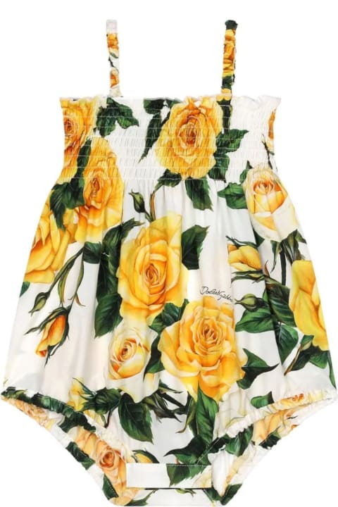 Fashion for Men Dolce & Gabbana Sleeveless Romper With Yellow Rose Print