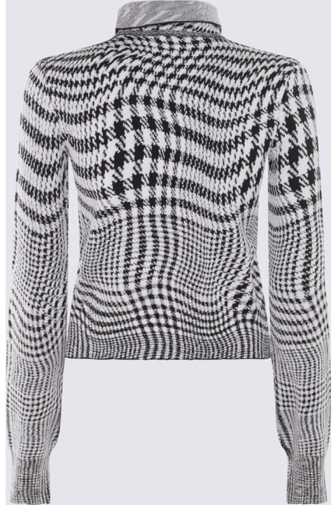 Burberry Sweaters for Women Burberry Black And White Wool Blend Pied-de-poule Sweater