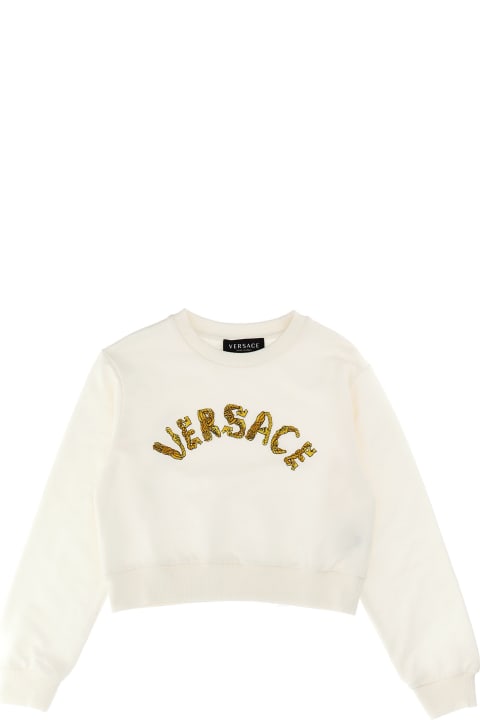 Versace Topwear for Girls Versace La Vacanza Logo Embroidery Sweatshirt