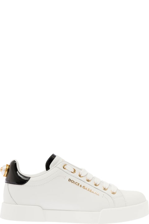 ウィメンズ新着アイテム Dolce & Gabbana Dolce & Gabbana Woman's Portofino White Leather Sneakers