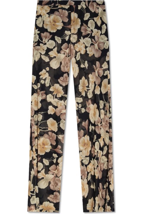 Saint Laurent Clothing for Women Saint Laurent Floral Silk Georgette Flared Pants