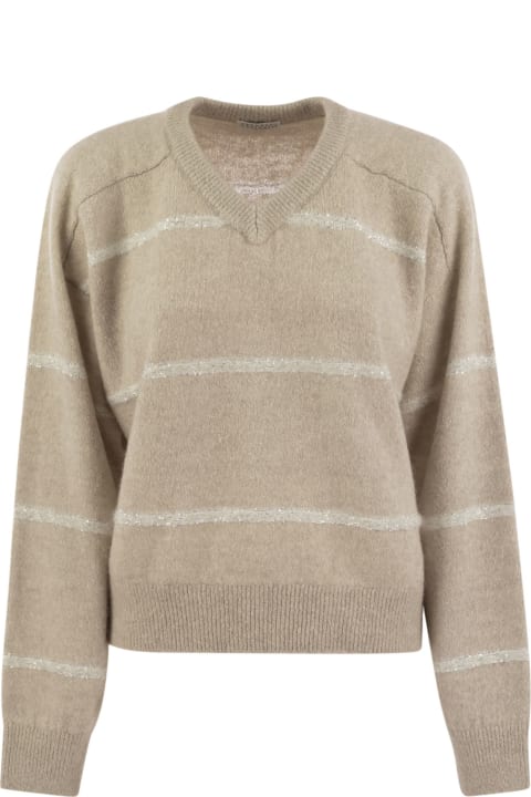 Brunello Cucinelli Clothing for Women Brunello Cucinelli Alpaca, Cotton And Wool Sweater With Sequins