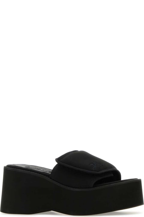 Courrèges Sandals for Women Courrèges Black Stretch Polyester Blend Scusa Wave Slippers
