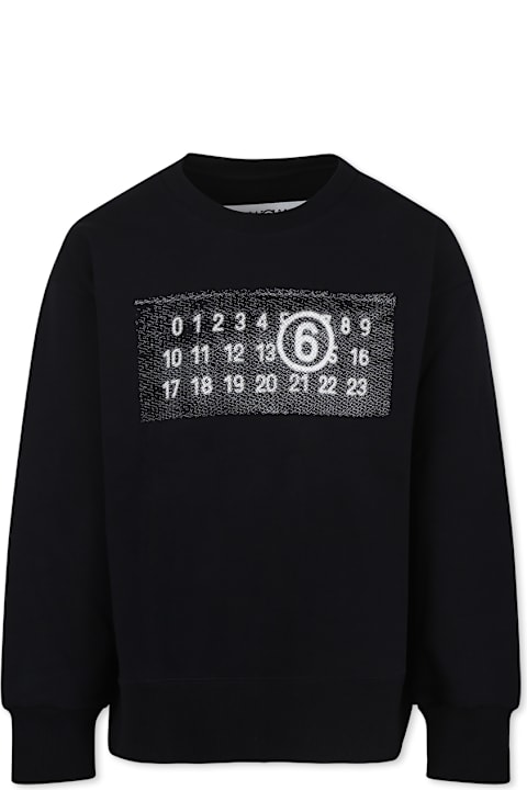Homeware MM6 Maison Margiela Black Sweatshirt For Kids With Logo