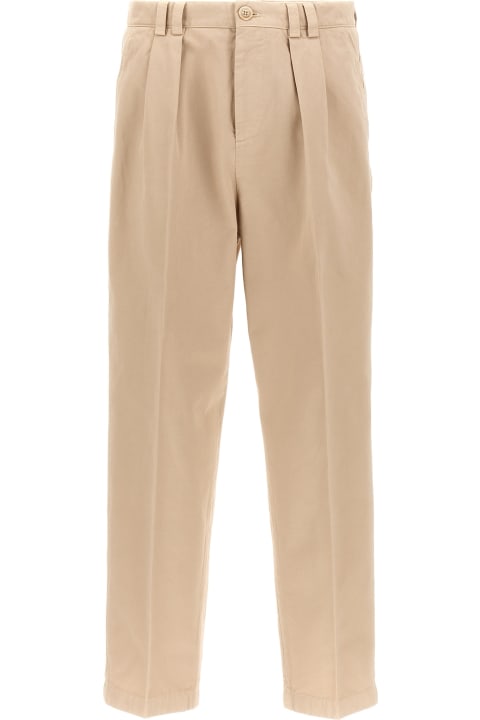 Pants for Men Brunello Cucinelli Cotton Pants With Front Pleats