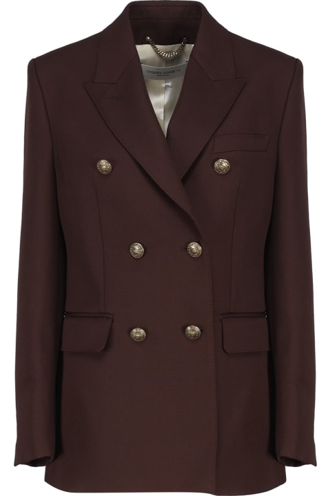 Coats & Jackets for Women Golden Goose Double-breasted Blazer In Wool Gabardine