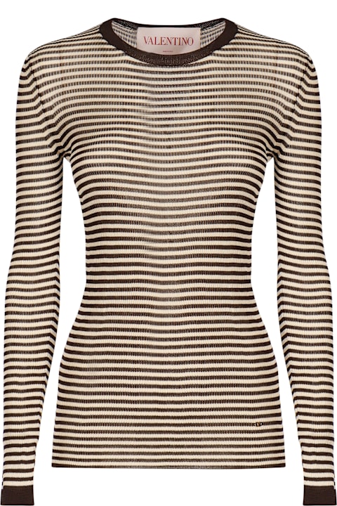 Valentino Garavani سترات لـ السيدات Valentino Garavani Striped Jersey
