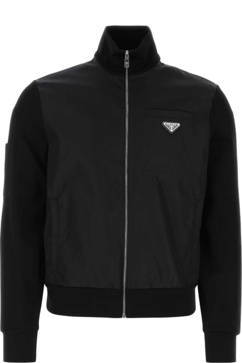Coats & Jackets for Men Prada Black Cotton Blend Jacket