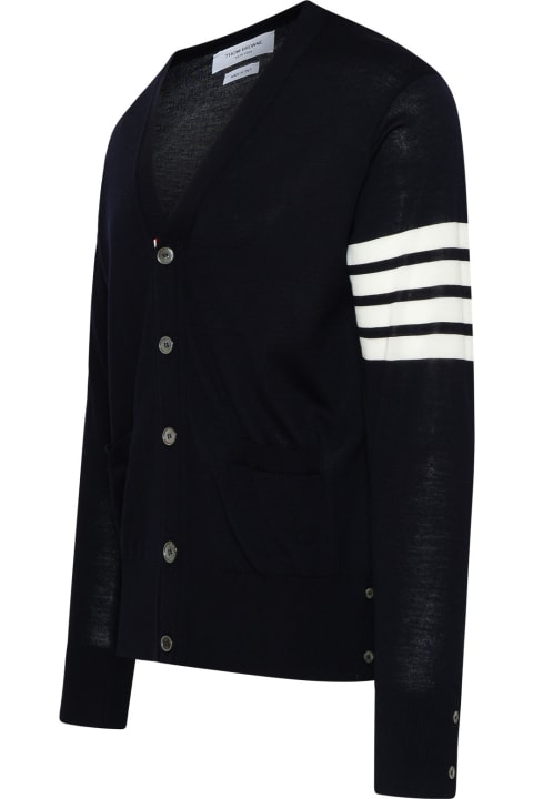 Thom Browne لـ Men Thom Browne Cardigan In Navy Virgin Wool