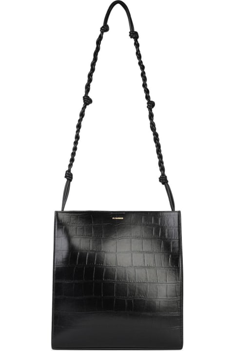 Jil Sander Shoulder Bags for Men Jil Sander Medium 'tangle' Black Leather Crossbody Bag
